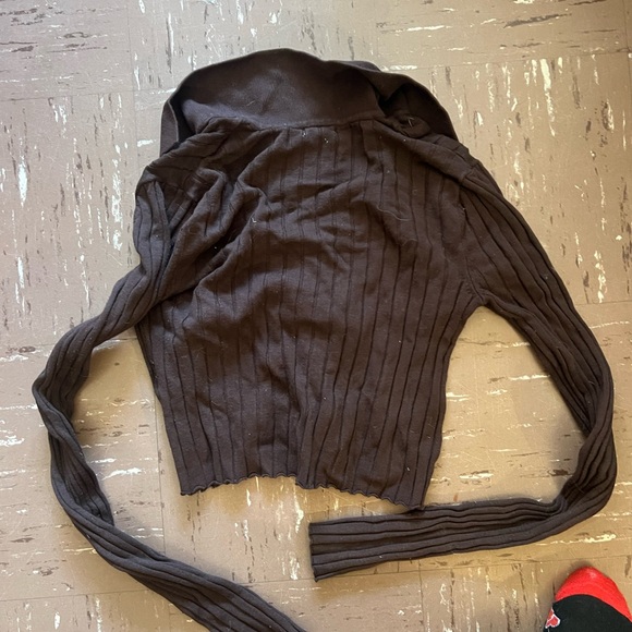 Garage Brown Ribbed Crop Top - Picture 5 of 5